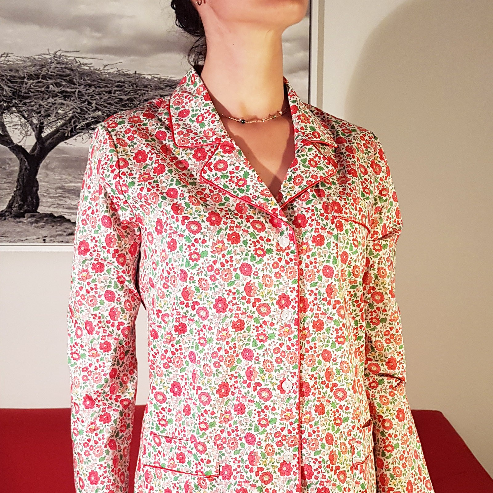 Ensemble Pyjama femme popeline de coton douce – Liberty Tana Lawn Fabric  Swirling Petals