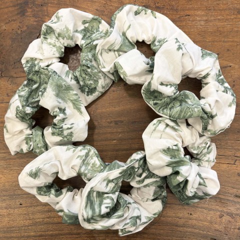 Toile de Jouy Scrunchies  - Hair Ties