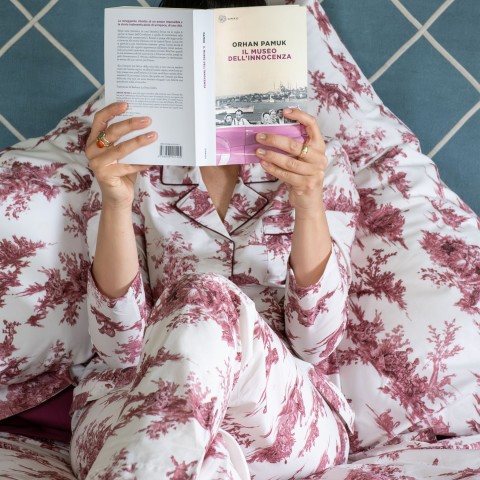 Toile de Jouy Bordeaux - Cotton Percale Women Pajama